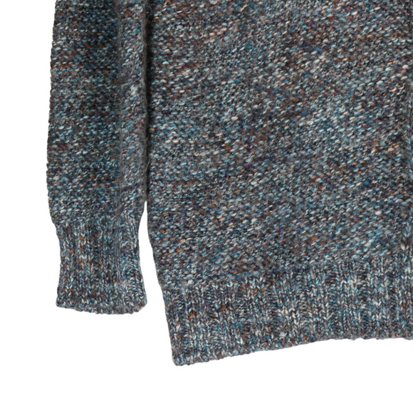 Orvis Tunic Sweater Womens L Marled Blue Wool Alpaca Blend Fuzzy Chunky Boho - Picture 4 of 9